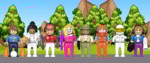 A hero banner image of the NovaBrix Adventure Pals figurines