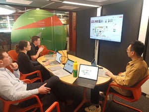 Novelli team members having a brainstorming session