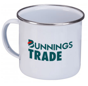 Bunnings Trade white mug made by Novelli