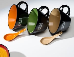 Life Health Foods (NZ) four collectible bowls for the four naked locals soup flavours GWP