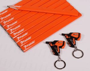 Paslode nail gun minature keychain and pencils