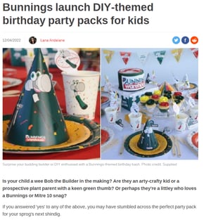 Novelli Bunnings birthday party pack 3