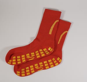 McDonalds NZ red football grip socks
